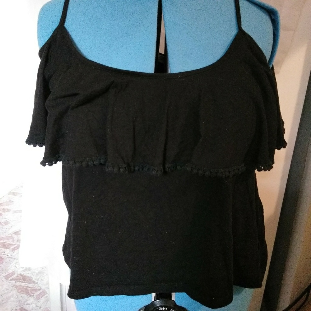 Black Ruffle Blouse Size 3X